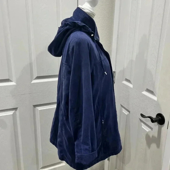 London Fog soft hooded jacket with zip pockets waist cinched tie ❤️ - Picture 6 of 16